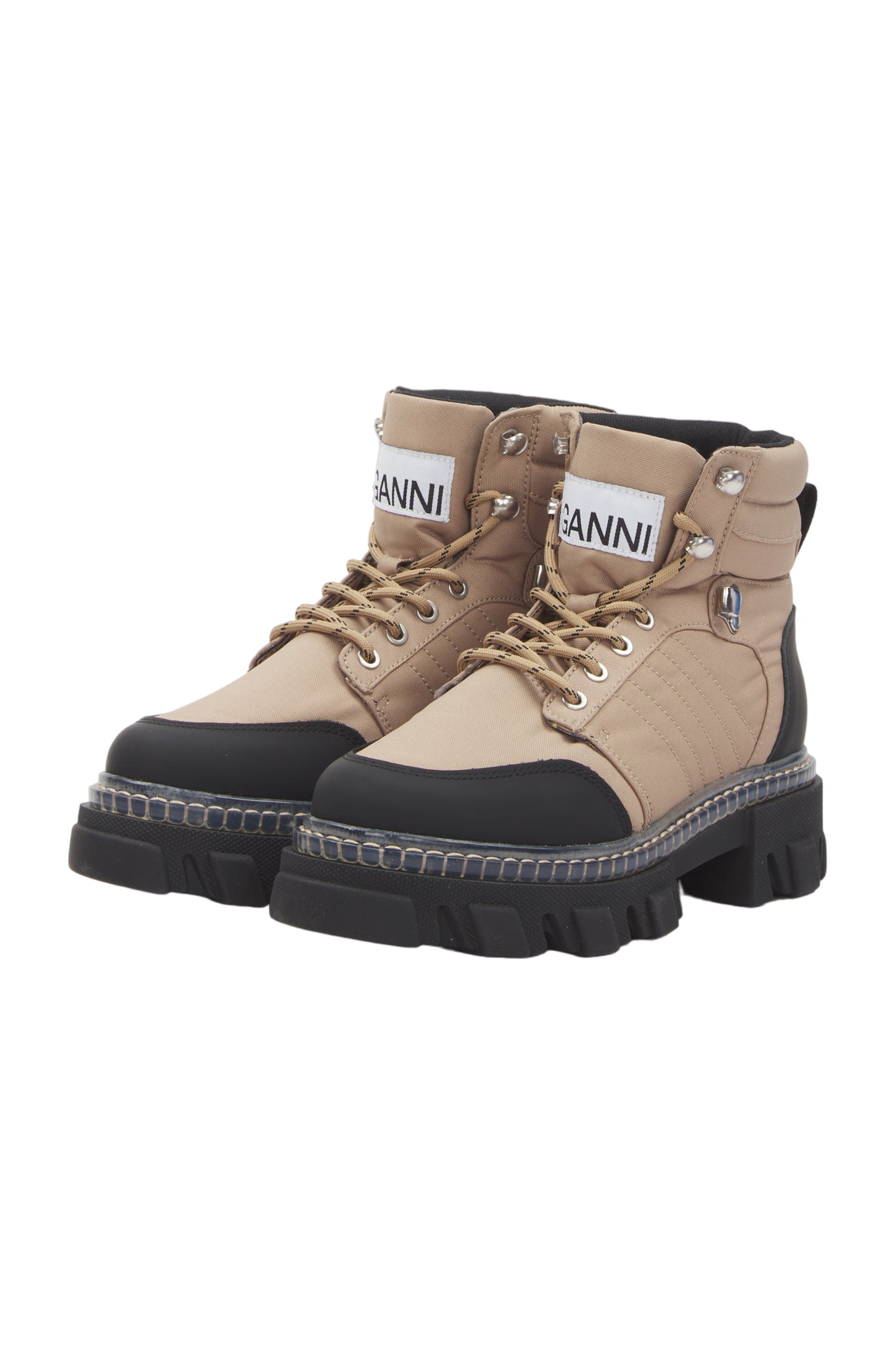 Ganni Schnürstiefeletten Size 36 Beige