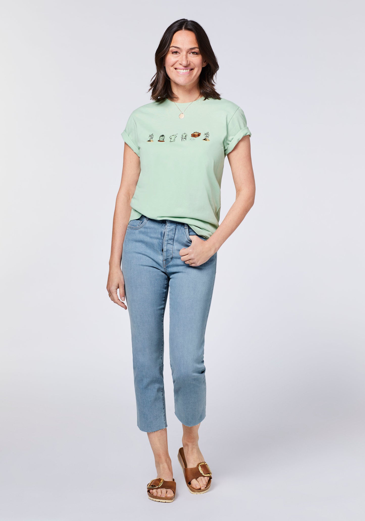 Detto Fatto Woman High Waist Cropped Straight Women, Jeans, Comfort Fit 40 Light Blue