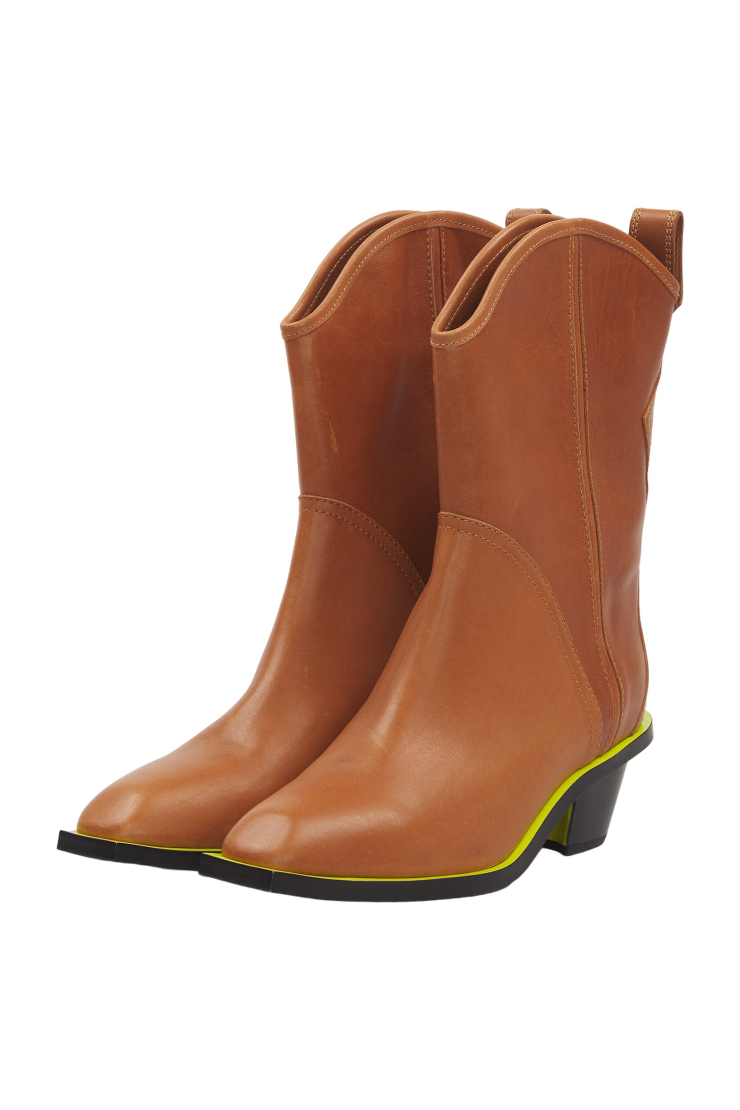 Msgm Ankle Boots Western Boots Cowboy Size 38 Braun