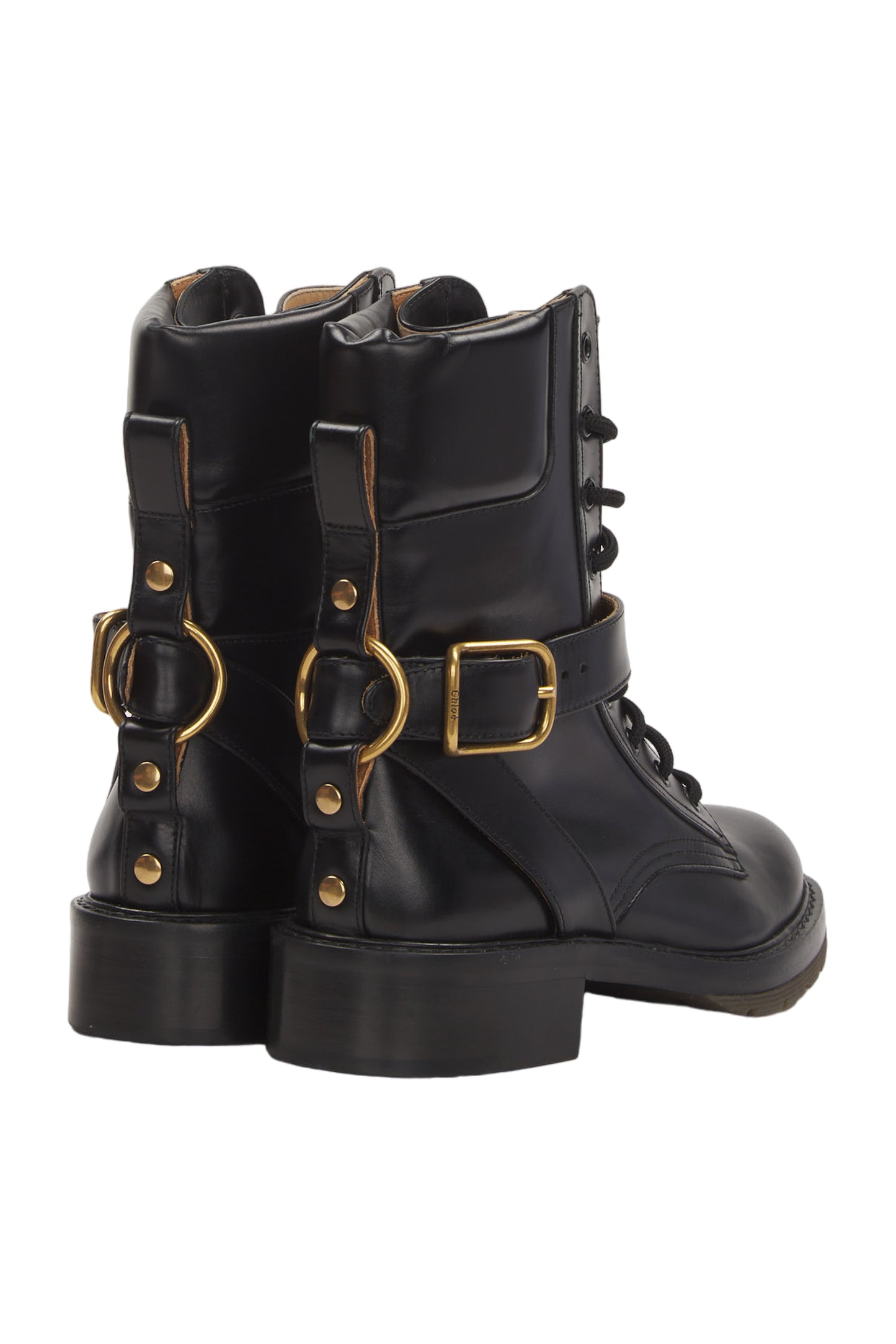 Chloé Diane Leather Lace Up Boots Schnürstiefeletten Size 38 Schwarz