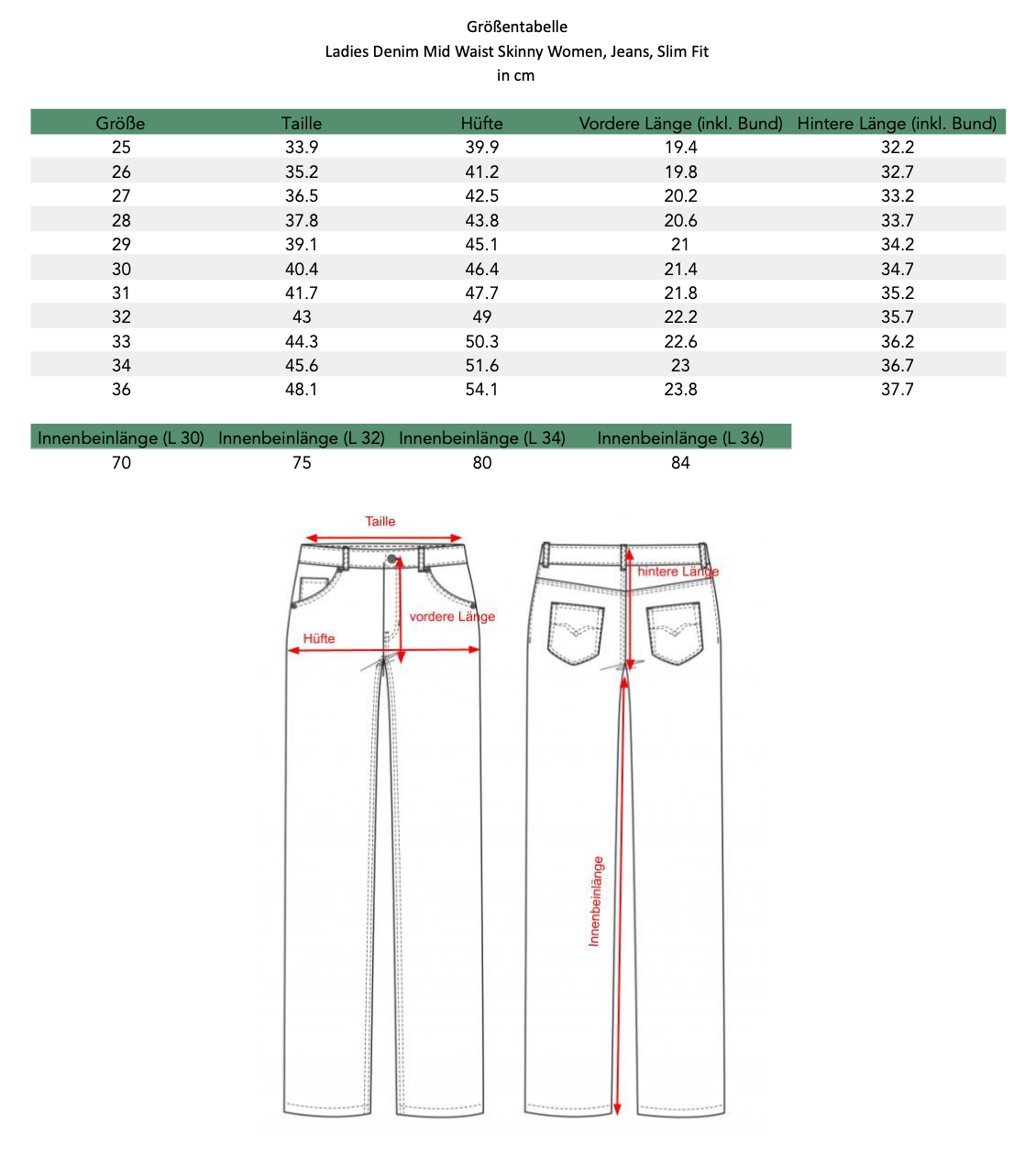 Medium Waist Skinny Jeans für Damen