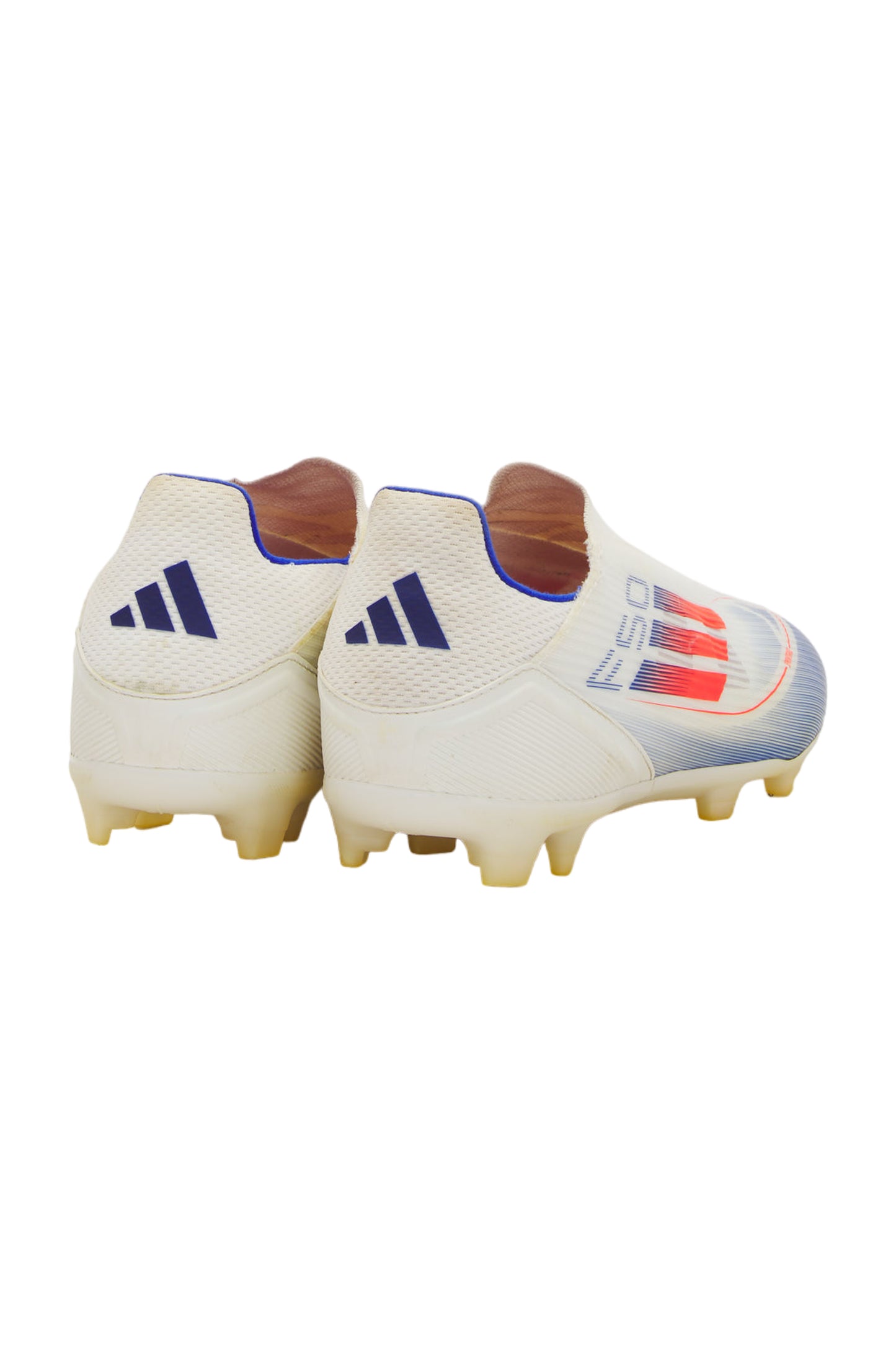 adidas Adizero F50 Pro Laceless FG Herren Fußballschuhe, Wolke Weiß Solar Rot Lucid Blau