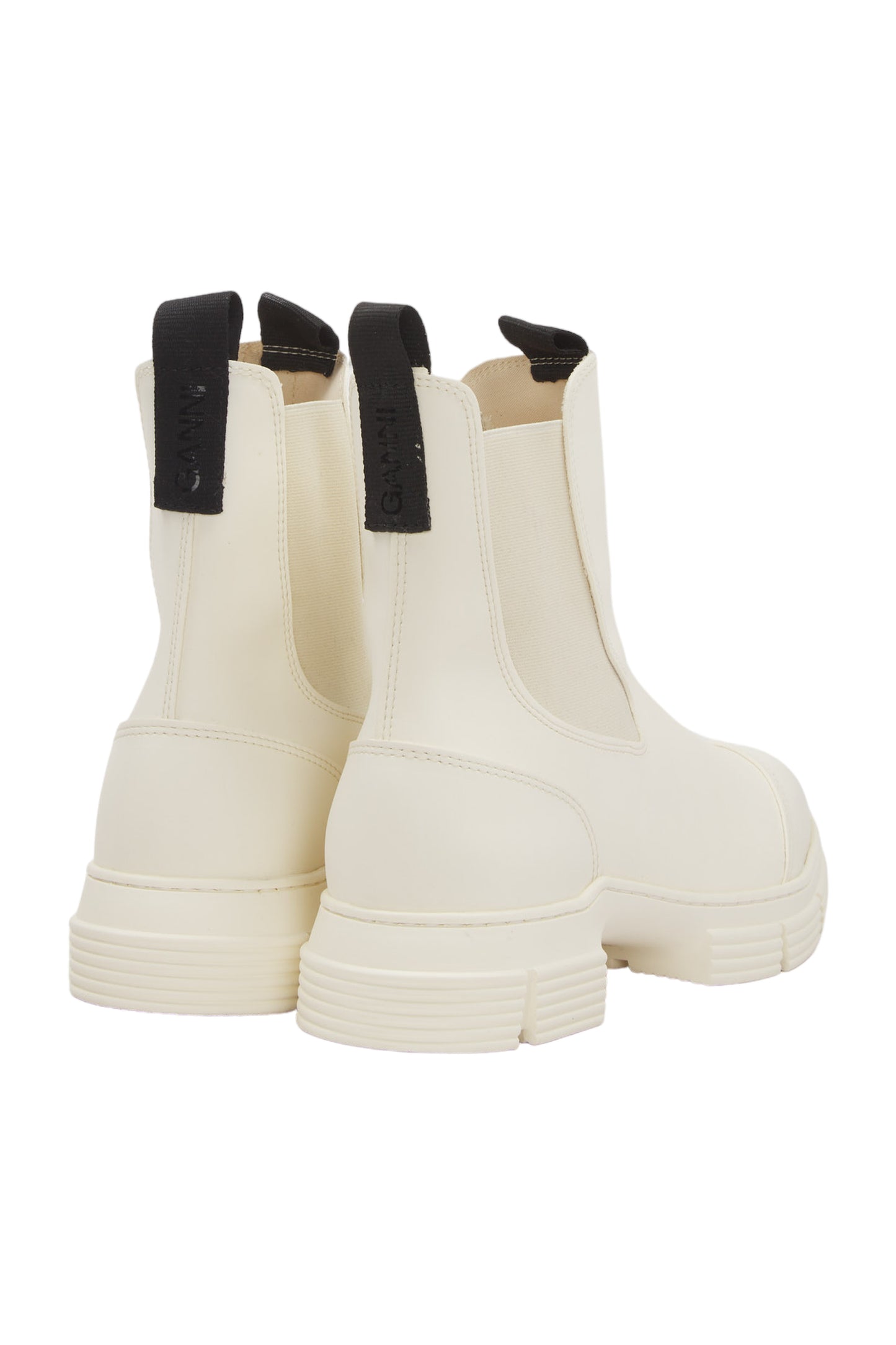 Ganni Rubber City Boot Ankle Boots Size 40 Beige