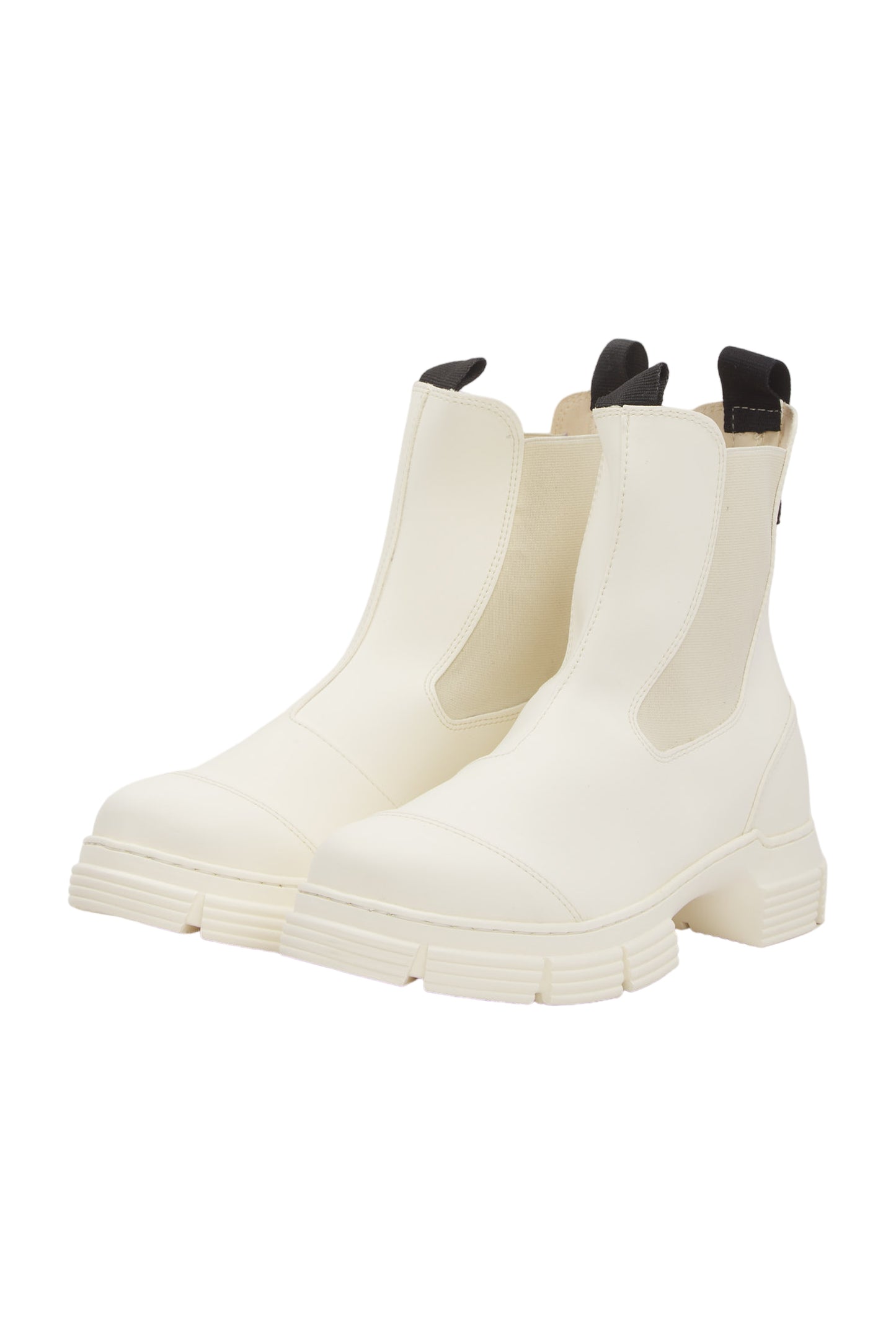 Ganni Rubber City Boot Ankle Boots Size 40 Beige