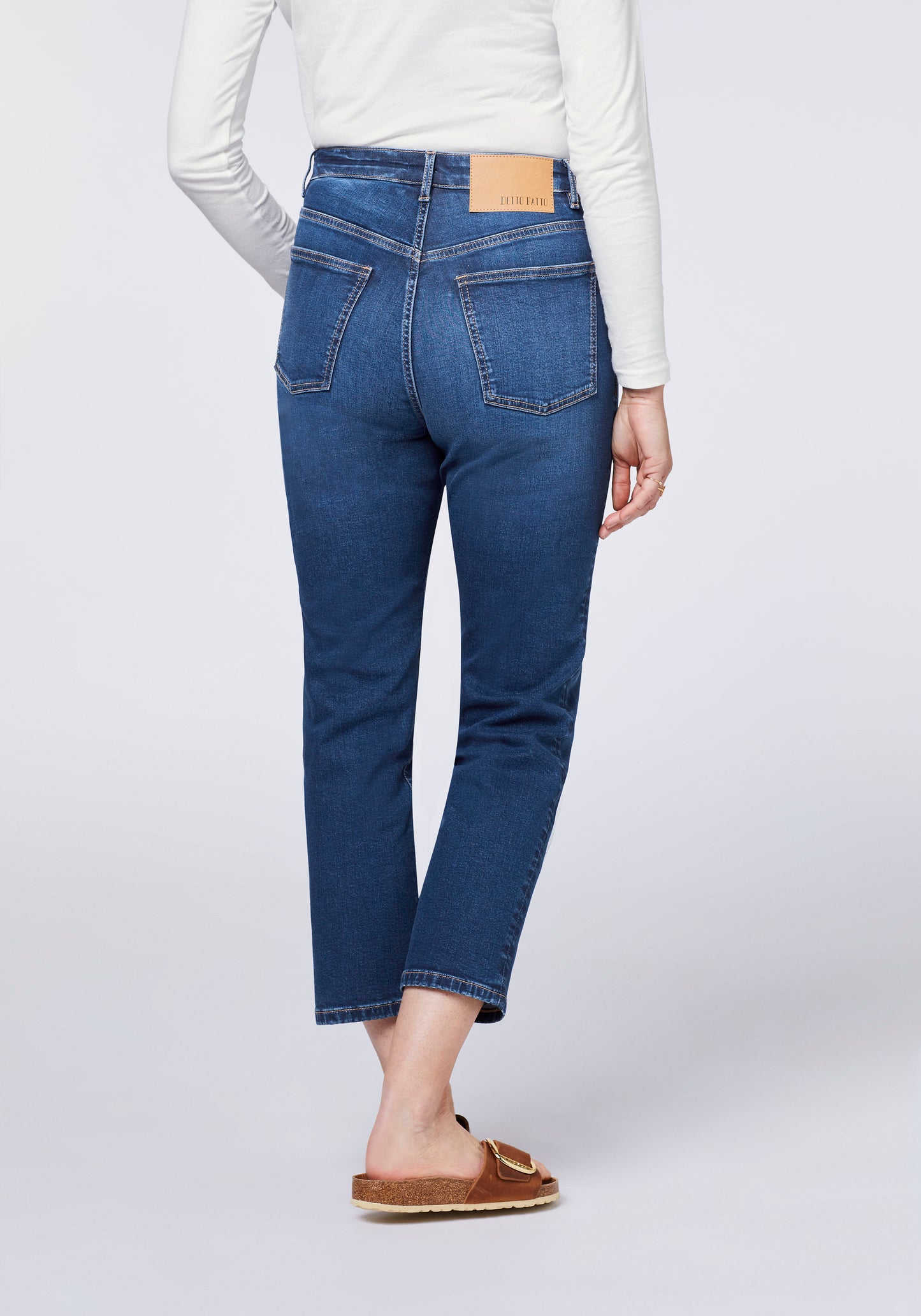 Detto Fatto Woman High Waist Cropped Straight Women, Jeans, Comfort Fit