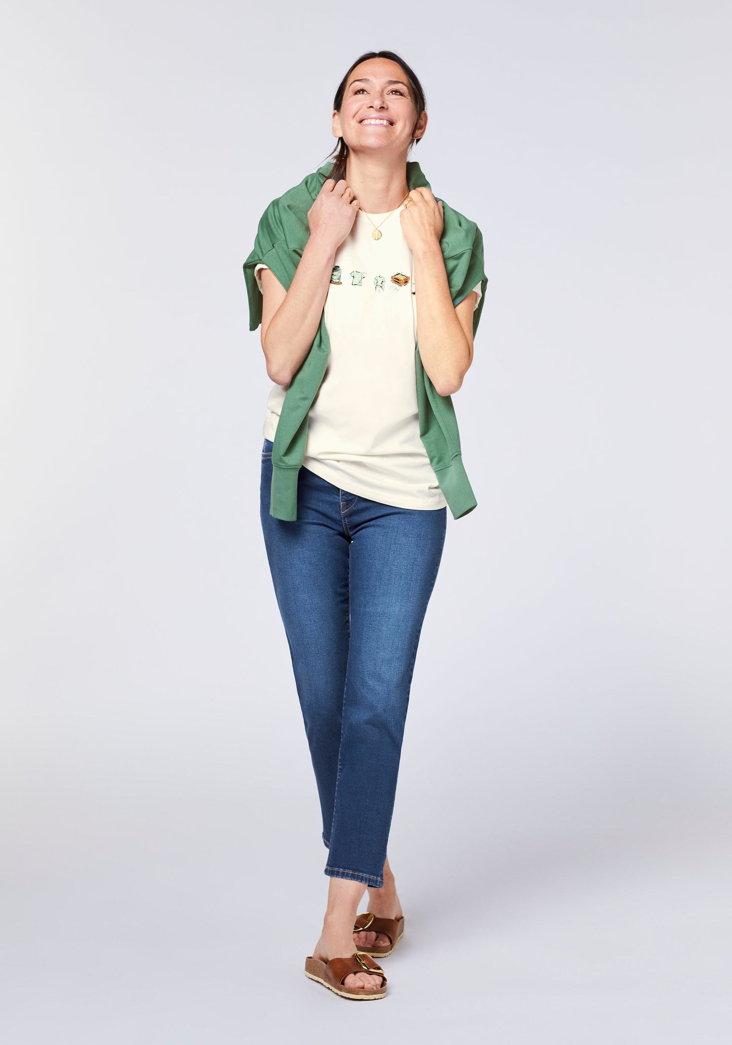 Detto Fatto Woman High Waist Cropped Straight Women, Jeans, Comfort Fit