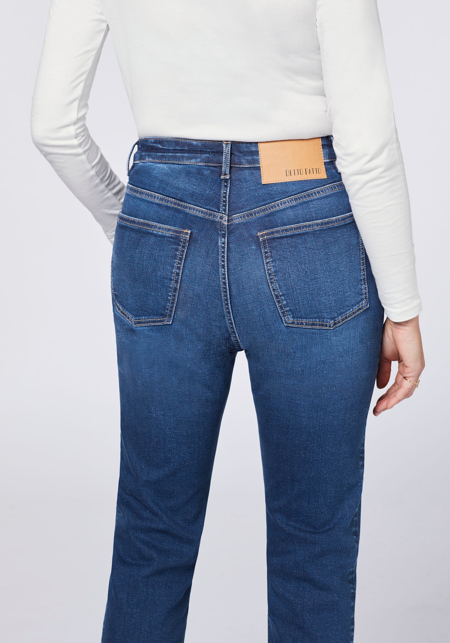 Detto Fatto Woman High Waist Cropped Straight Women, Jeans, Comfort Fit