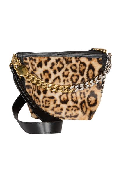 Stella Mccartney Frayme Bucket Bag Animal Print Fur One Size Bronze 