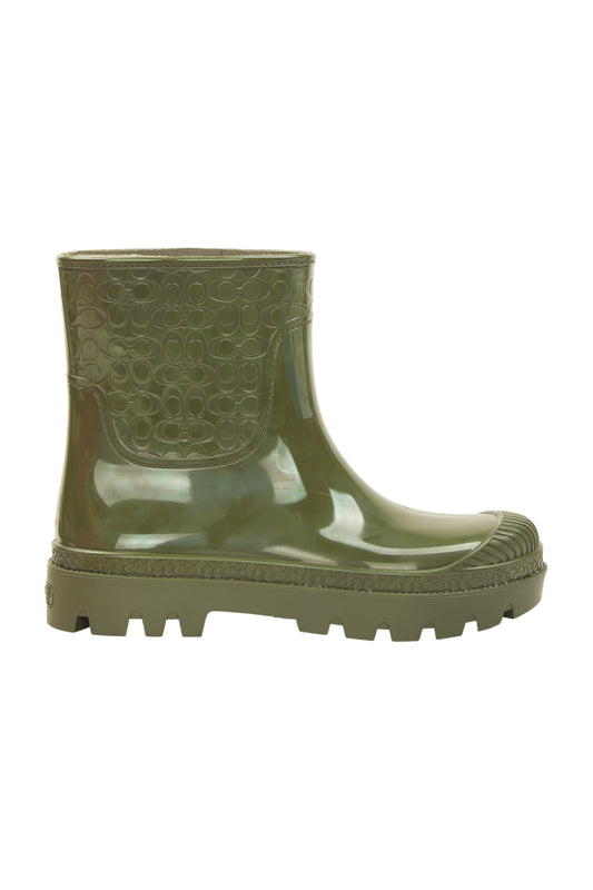 Coach Millie Rain Bootie Gummistiefel Size 39.5 Grün 