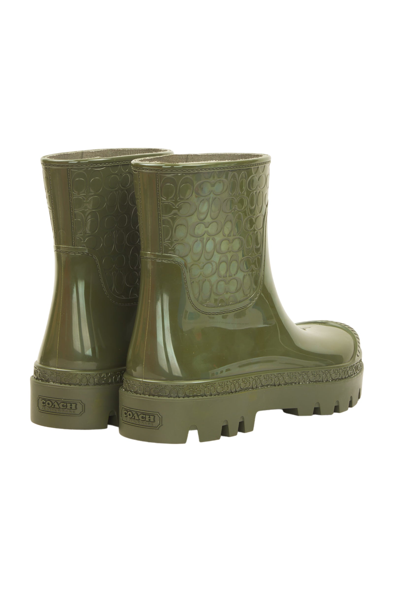 Coach Millie Rain Bootie Gummistiefel Size 39.5 Grün 