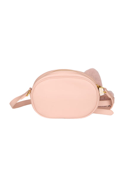 Love Moschino Crossbody Tasche in Rosé mit Schal-Detail aus Kunstpelz Handtasche  