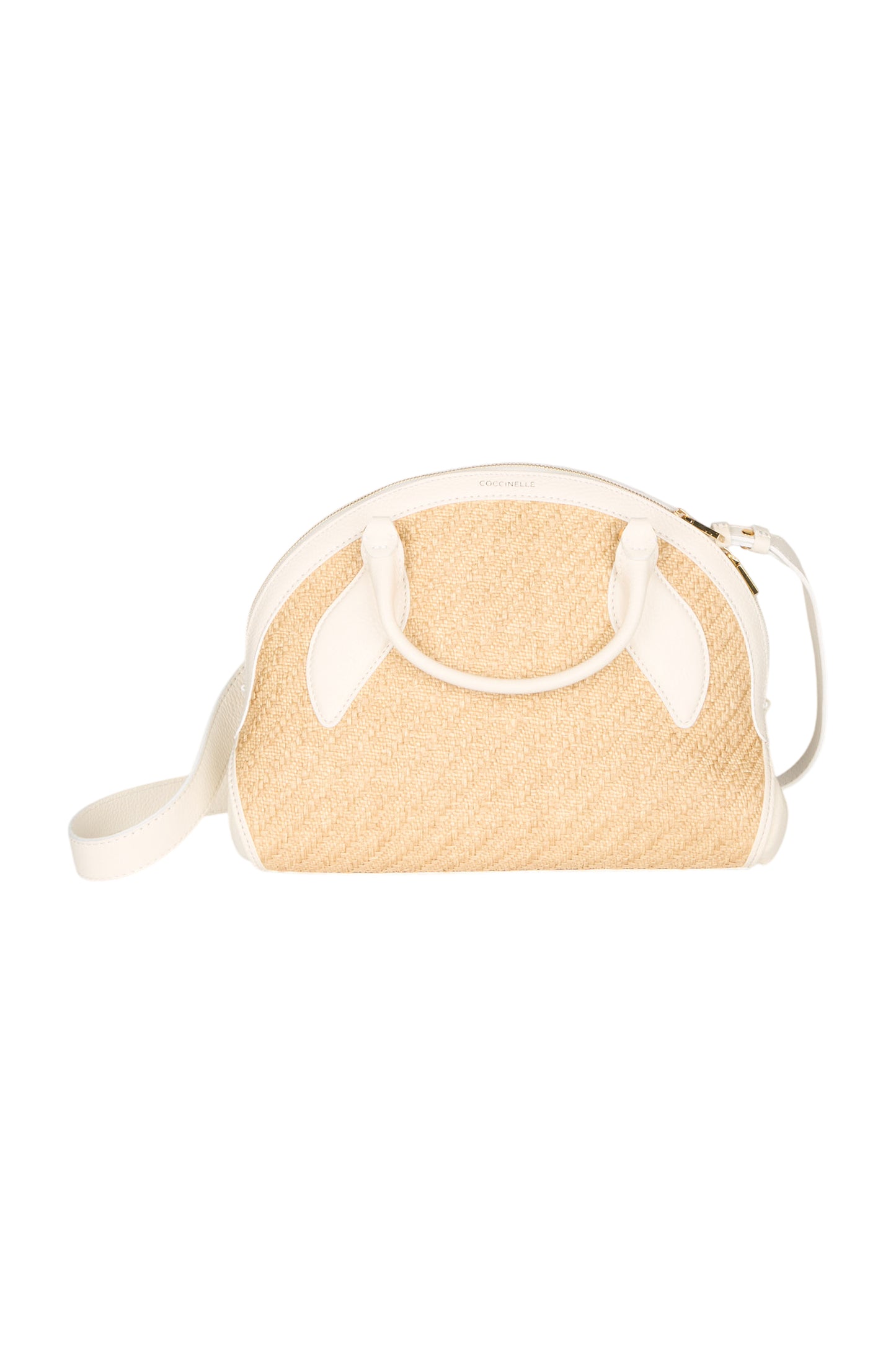 Coccinelle Colette Rafia Handtasche Weiß Natural