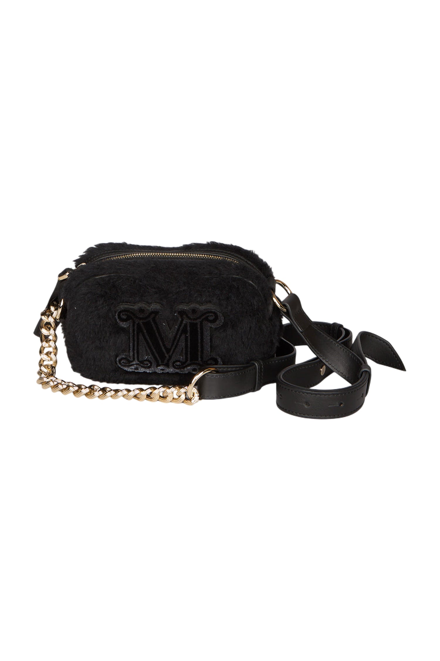 Max Mara Pasticcino Teddy Fur Umhängetasche Schwarz