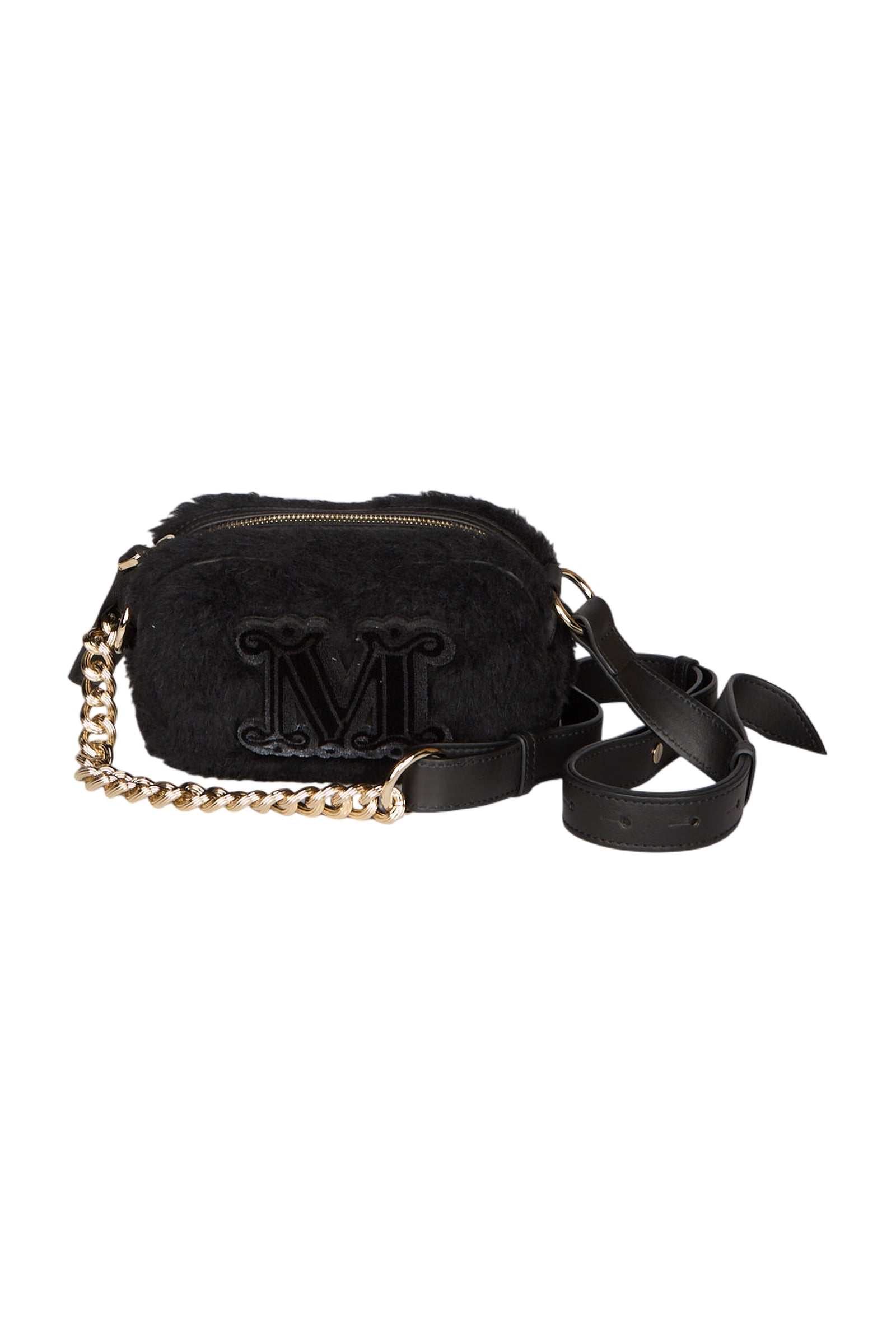 Max Mara Pasticcino Teddy Fur Umhängetasche Schwarz