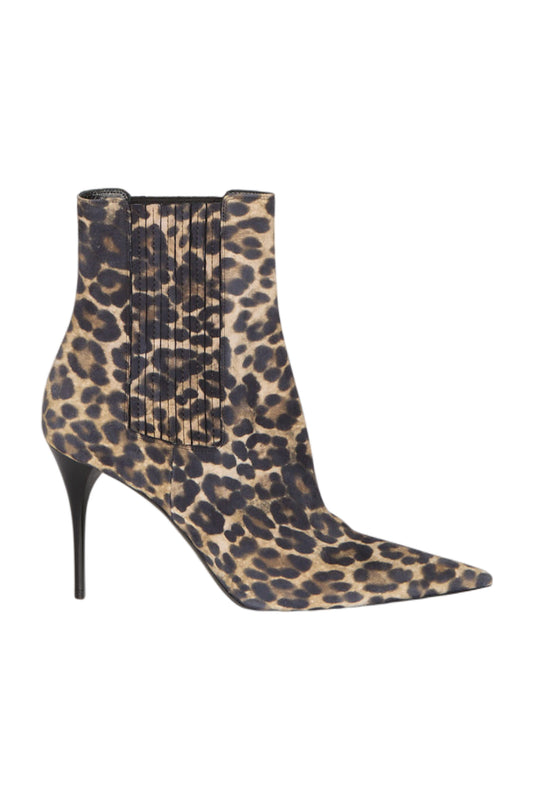 Saint Laurent Leopard Patterned VERTIGO Suede 9cm High Heels Size 39 Schwarz 