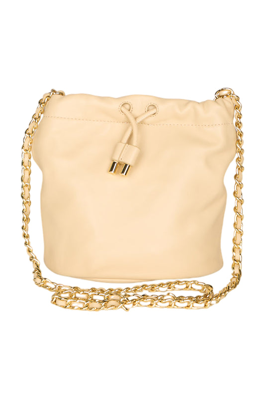 Lauren Ralph Lauren Nappa Leder Medium Emmy Bucket Handtasche - Pergament Resort Beige
