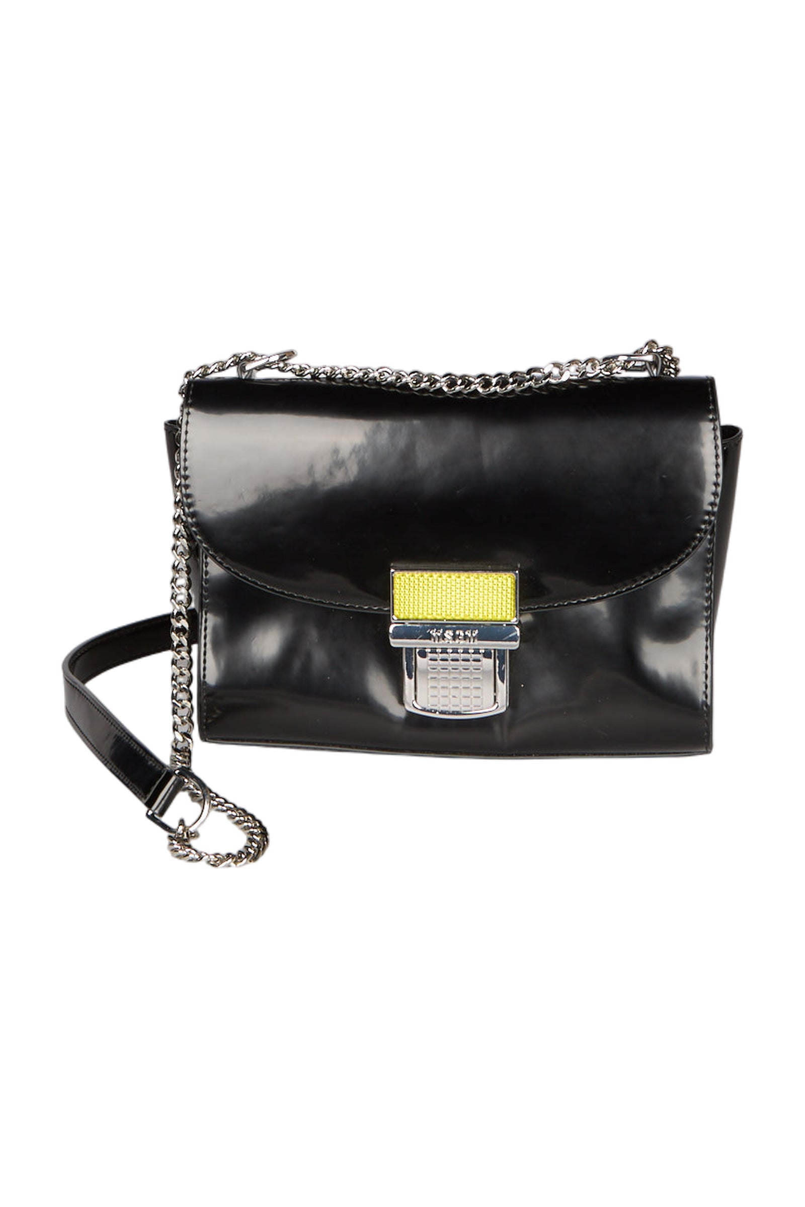  MSGM Handtasche Umhängetasche aus Kunstleder in Schwarz