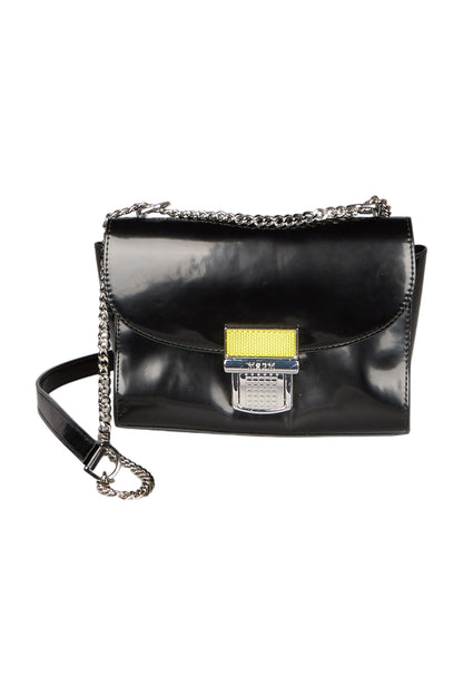 MSGM Handtasche Umhängetasche aus Kunstleder in Schwarz