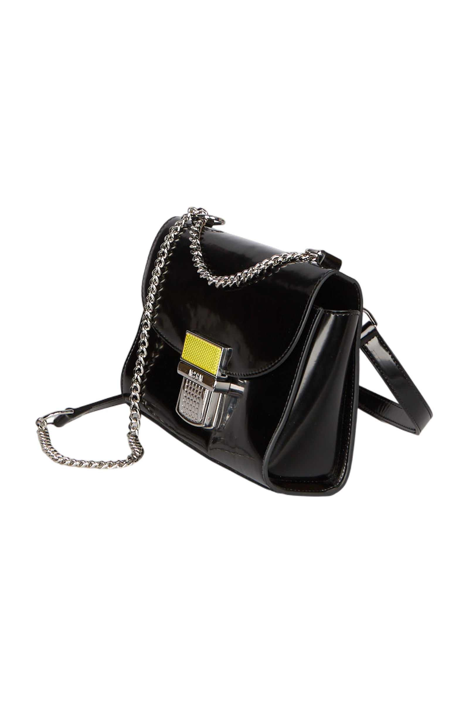 MSGM Handtasche Umhängetasche aus Kunstleder in Schwarz