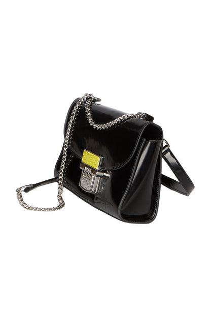  MSGM Handtasche Umhängetasche aus Kunstleder in Schwarz