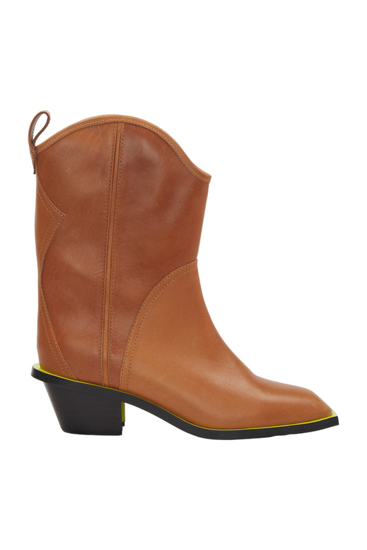Msgm Ankle Boots Western Boots Cowboy Size 38 Braun 
