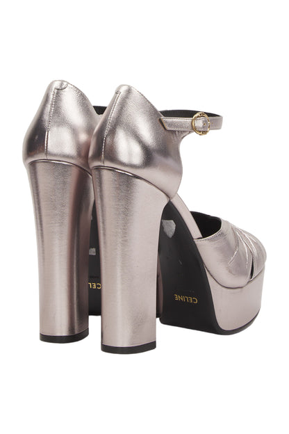 Celine Metallic High Heels Size 39 Silber 