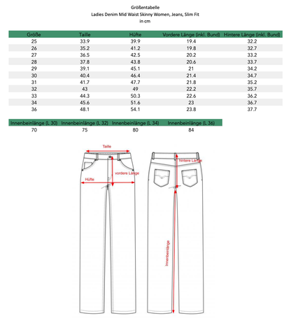 Medium Waist Skinny Jeans für Damen