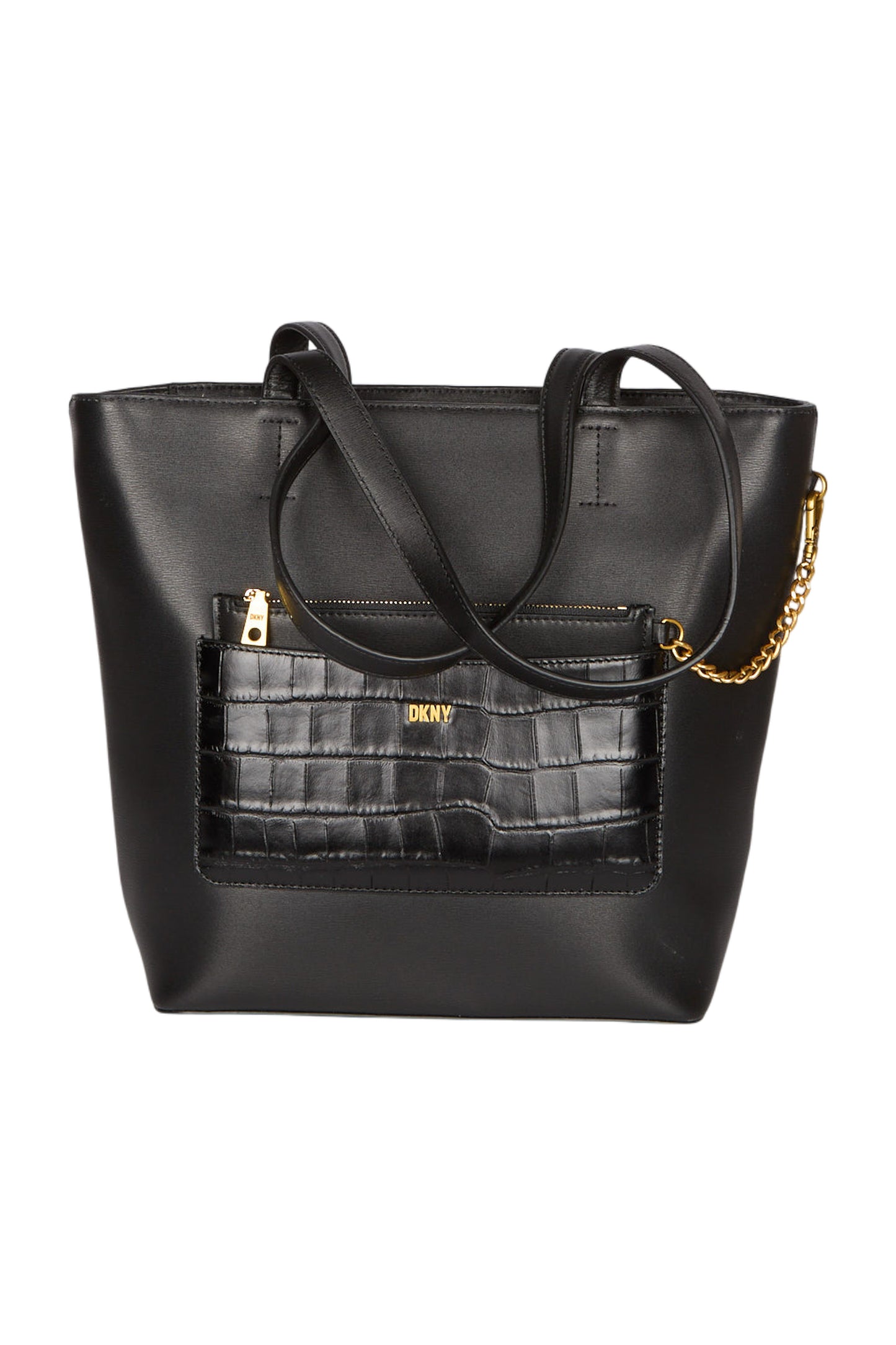 DKNY Tote Simona Schultertasche Leder Schwarz 