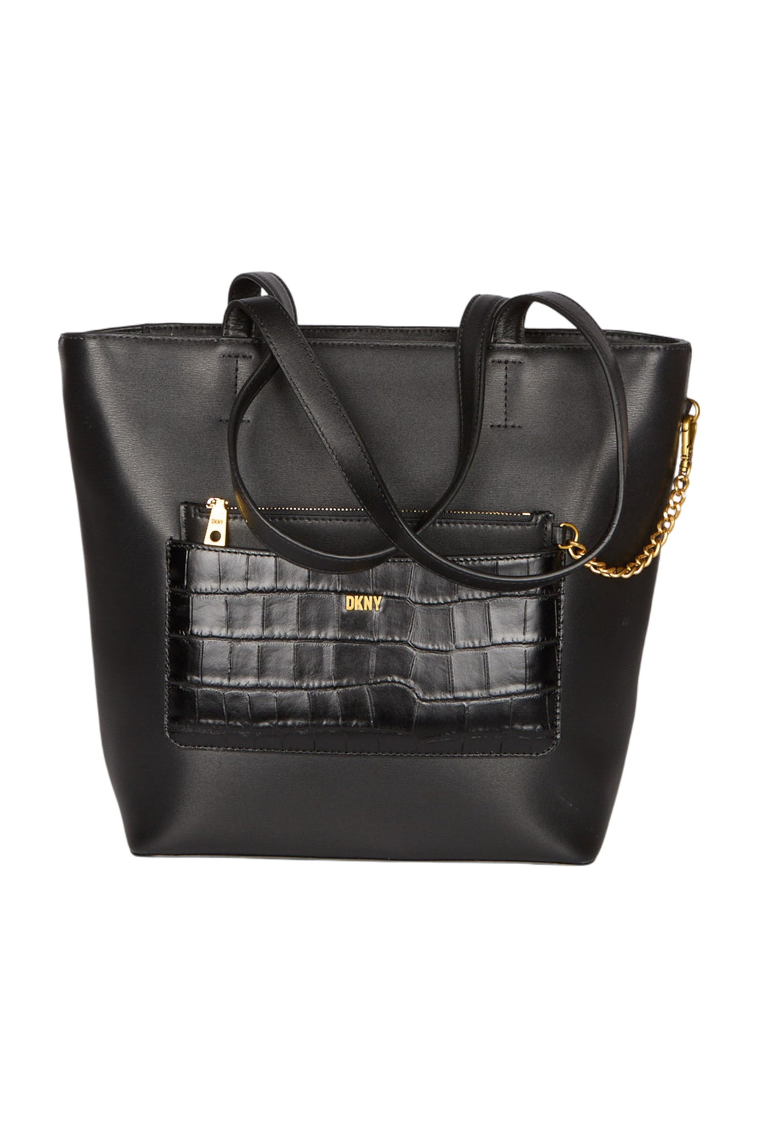 DKNY Tote Simona Schultertasche Leder Schwarz 