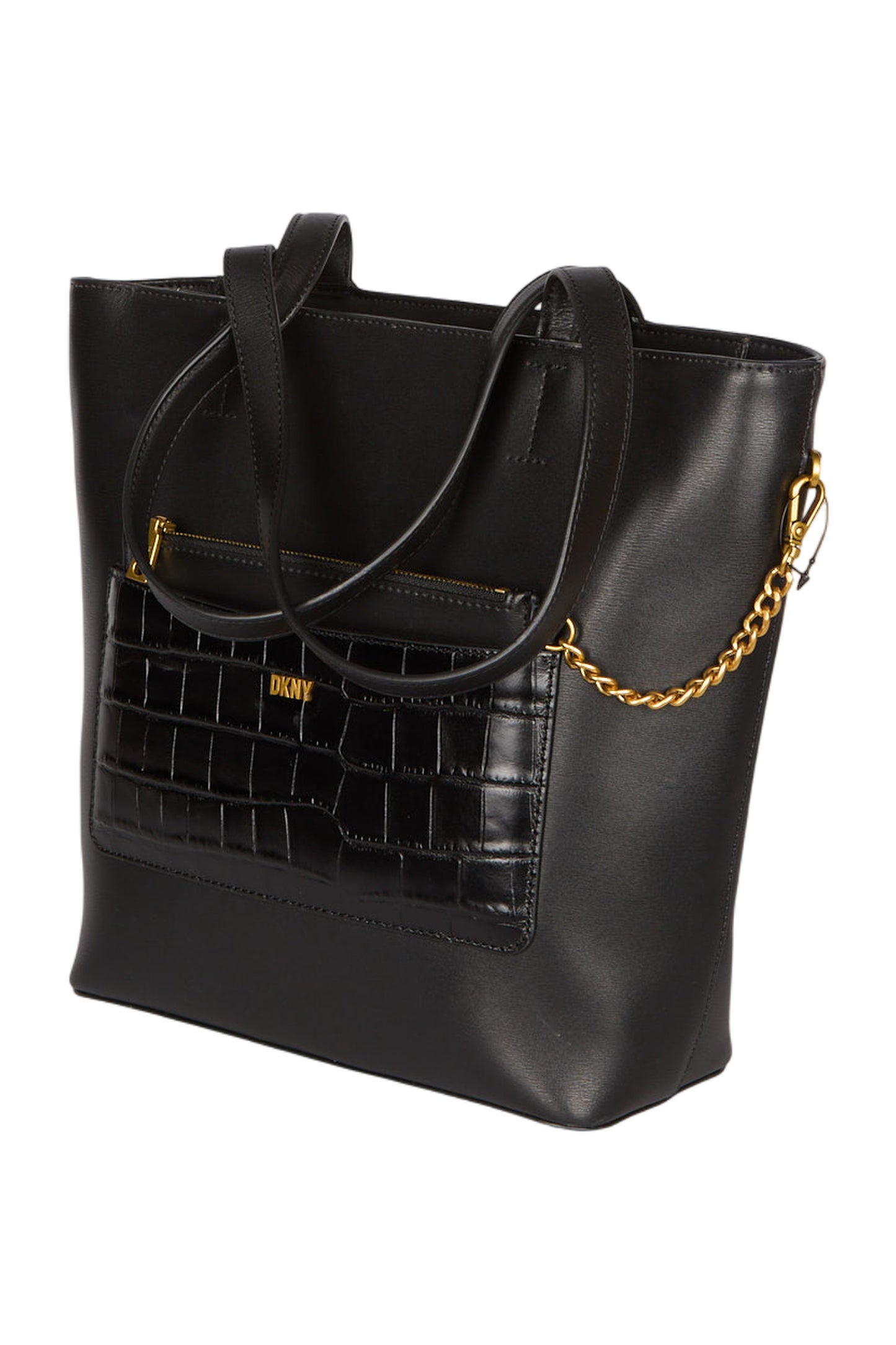 DKNY Tote Simona Schultertasche Leder Schwarz 