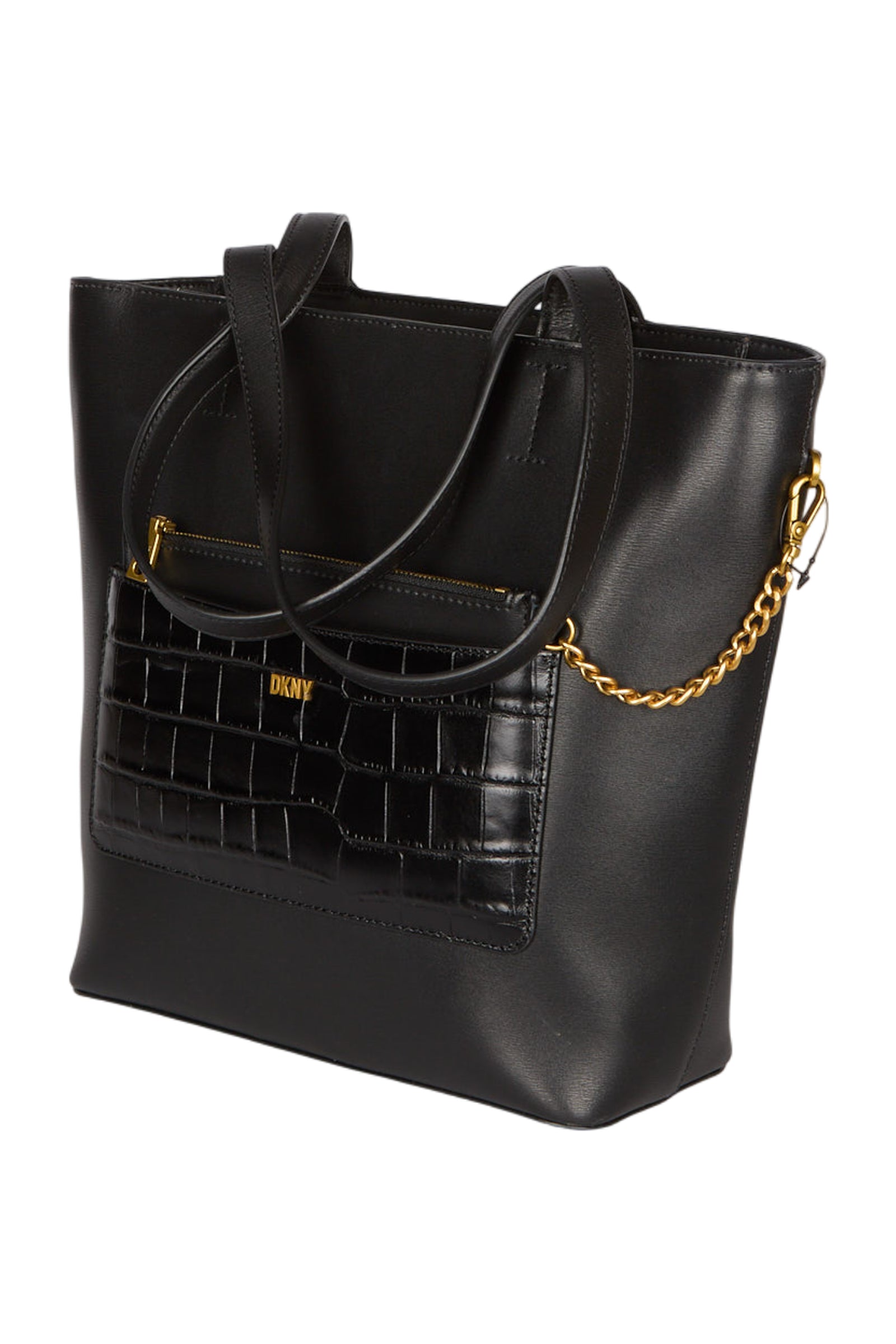 DKNY Tote Simona Schultertasche Leder Schwarz 