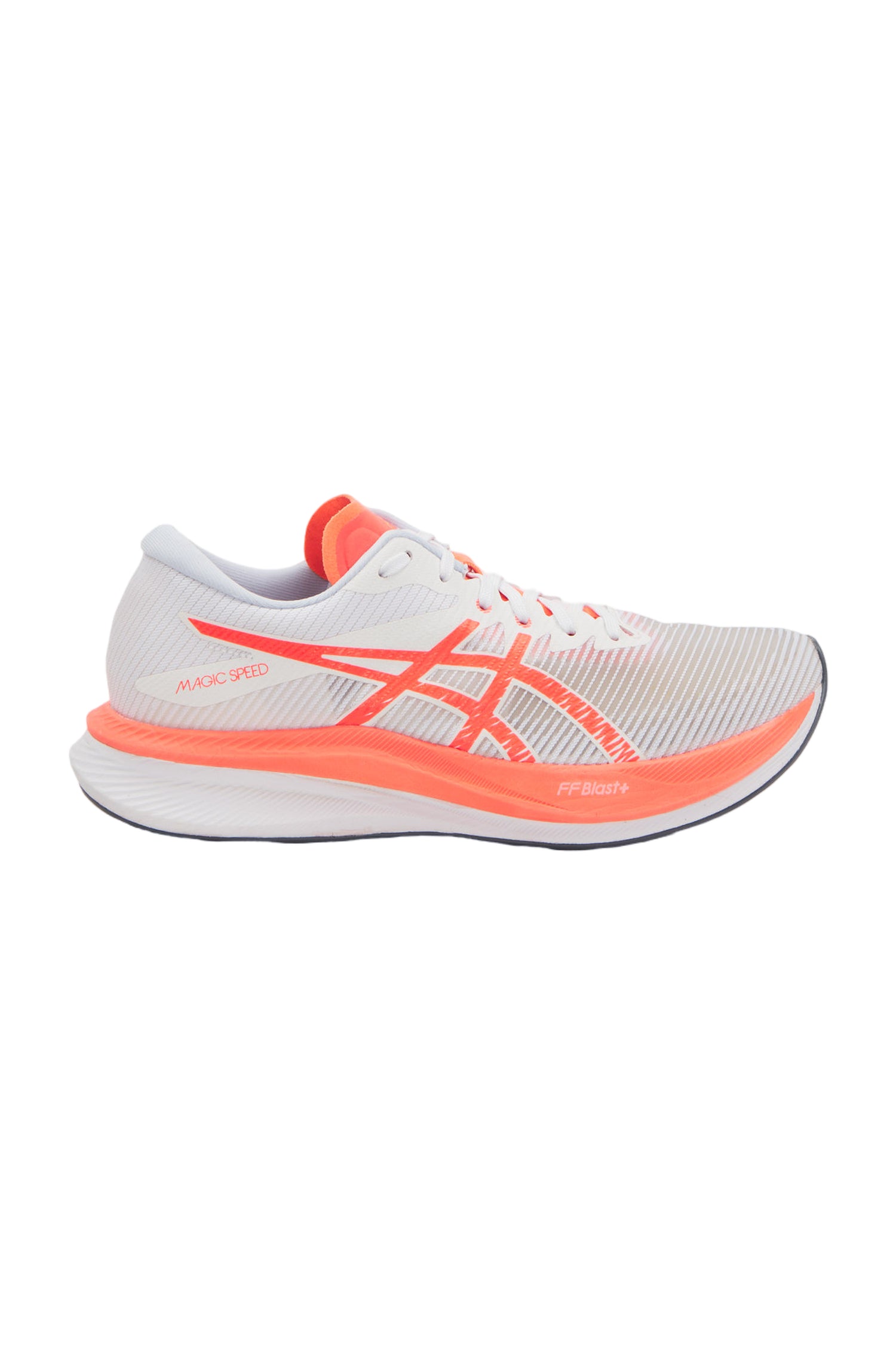 Asics Magic Speed 3 Damen Laufschuhe - Weiß/Sunrise