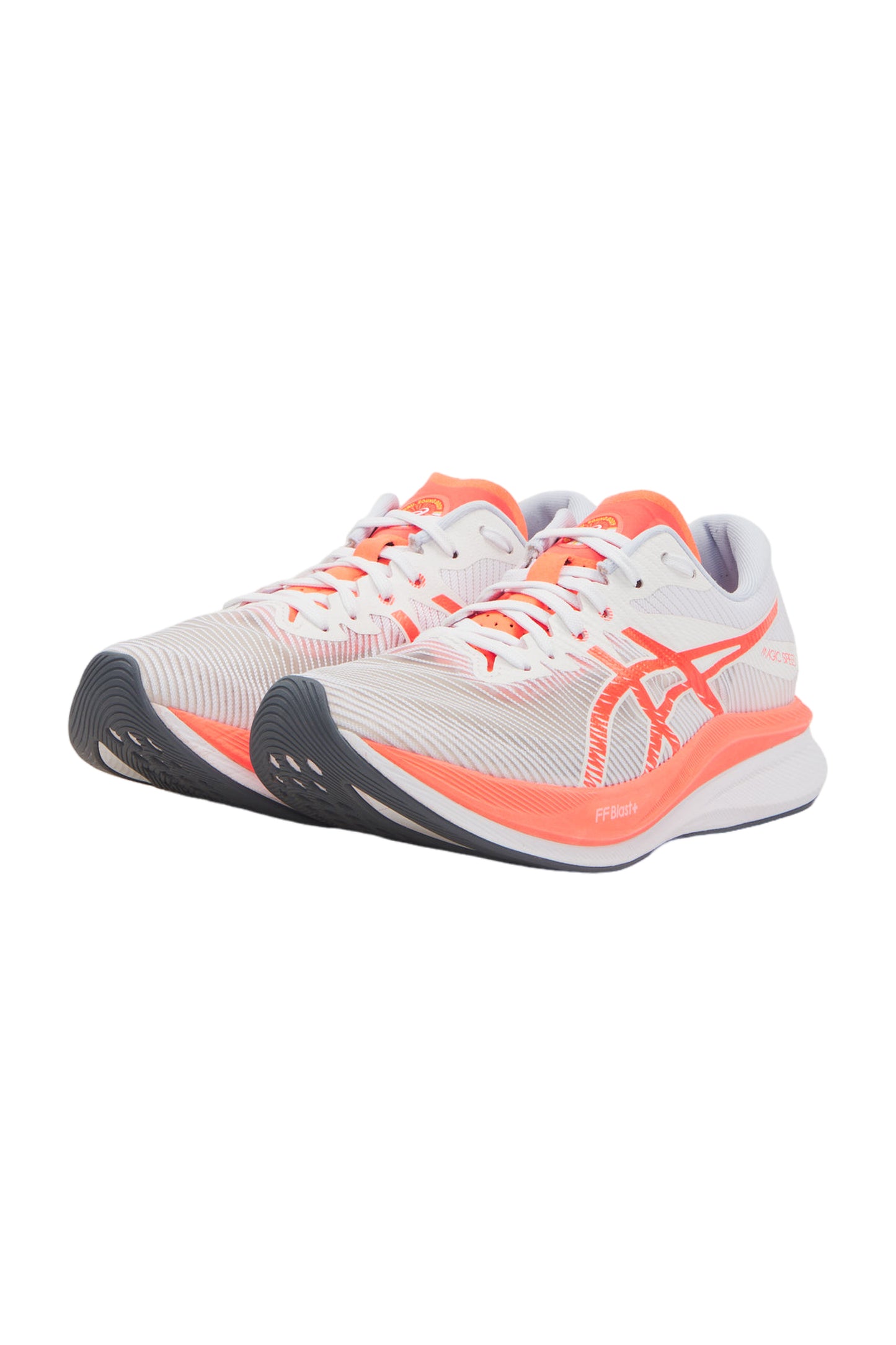 Asics Magic Speed 3 Damen Laufschuhe - Weiß/Sunrise