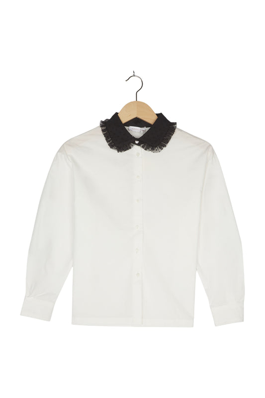 MonnaLisa Bluse mit Tüll Kragen