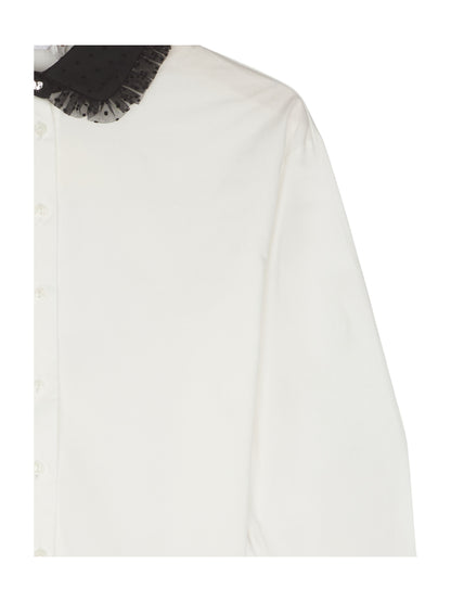 MonnaLisa Bluse mit Tüll Kragen