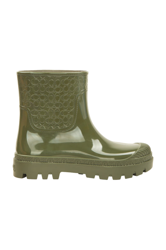 Coach Millie Rain Bootie Gummistiefel Size 40.5 Grün 