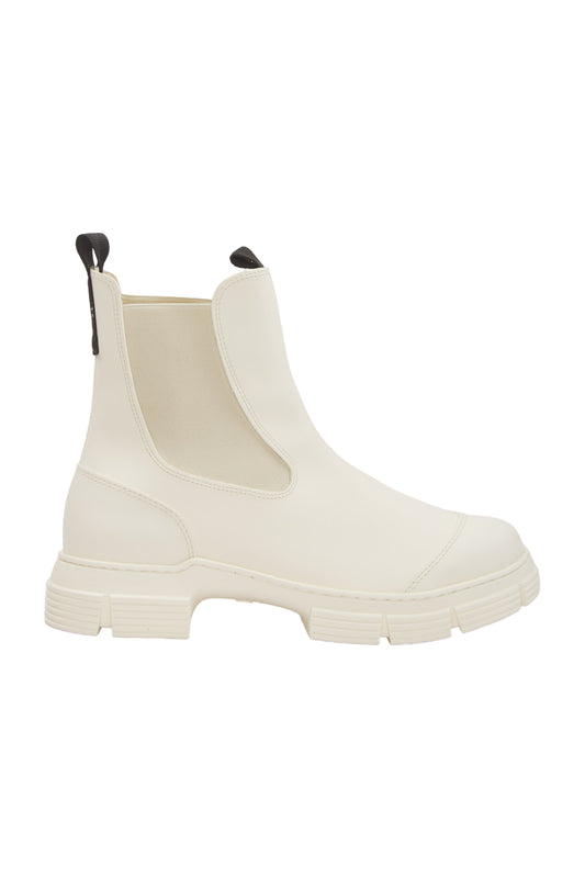 Ganni Rubber City Boot Ankle Boots Size 40 Beige 