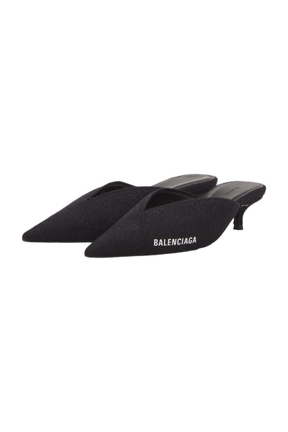 Balenciaga Knit Mule Heels Size 38 Schwarz 