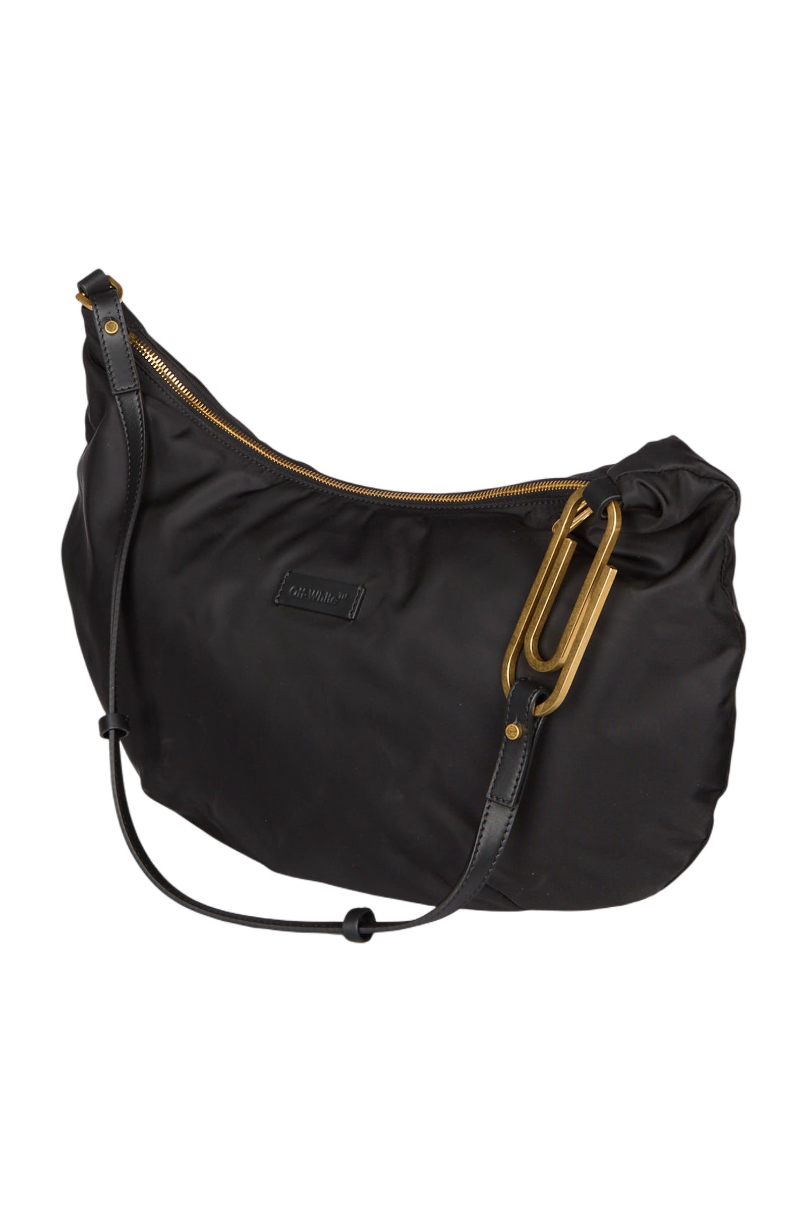 Off White Paperclip Hobo Nylon Handtasche One Size Schwarz